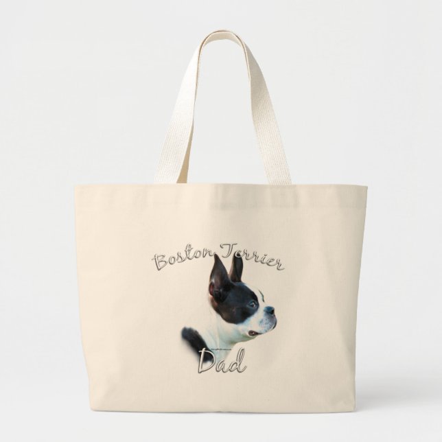 Boston Terrier Dad 2 Large Tote Bag (Front)
