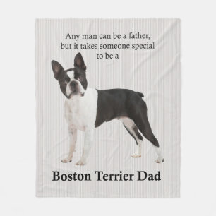 Boston Terrier Dad Fleece Blanket