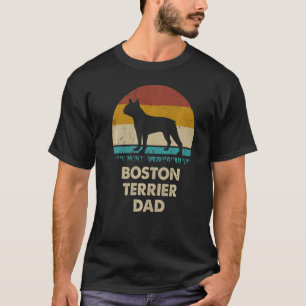 Boston Terrier Dad For Men Bostie Dog Vintage  Dad T-Shirt