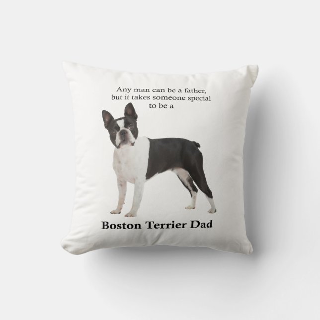 Boston Terrier Dad Pillow (Front)