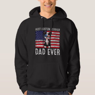 Boston Terrier Dad Usa American Flag Boston Terrie Hoodie