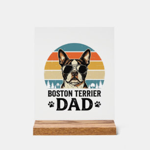 Boston Terrier Dad Vintage Dog Lover Design_1 Acrylic Sign