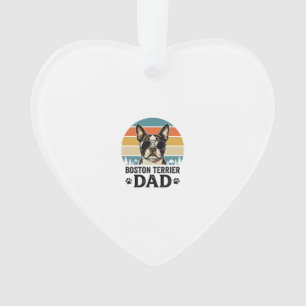 Boston Terrier Dad Vintage Dog Lover Design_1 Ornament