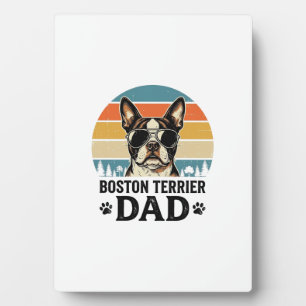 Boston Terrier Dad Vintage Dog Lover Design_1 Plaque