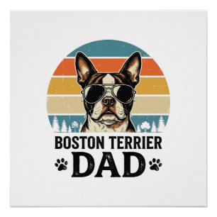 Boston Terrier Dad Vintage Dog Lover Design_1 Poster