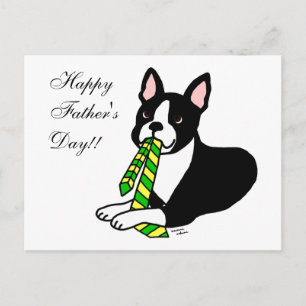 Boston Terrier Daddy with Tie 1 Postcard