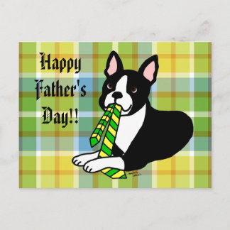 Boston Terrier Daddy with Tie 1 Postcard