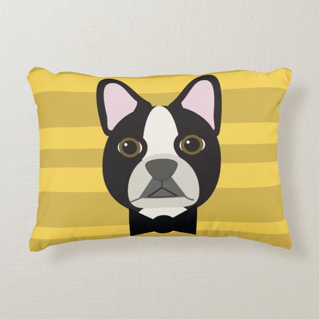 Boston Terrier Decorative Cushion (Front)