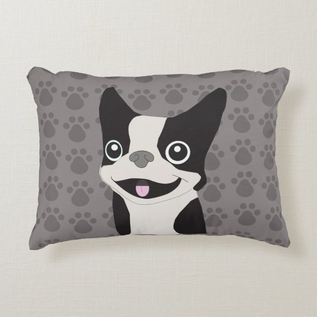 Boston Terrier Decorative Cushion (Front)