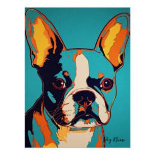 Boston Terrier Dog 003 - Bruno Pokopen Poster