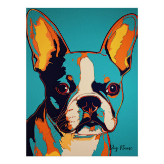 Boston Terrier Dog 003 - Bruno Pokopen Poster