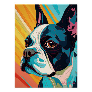 Boston Terrier Dog 004 - Bruno Pokopen Poster