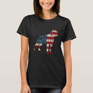 Boston Terrier Dog American Flag 4th Of July T-Shirt