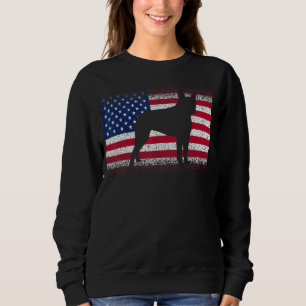 Boston Terrier Dog & American Flag Patriotic July  Sweatshirt