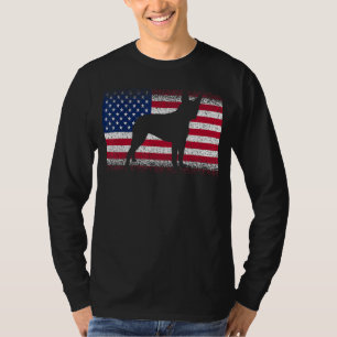 Boston Terrier Dog & American Flag Patriotic July T-Shirt