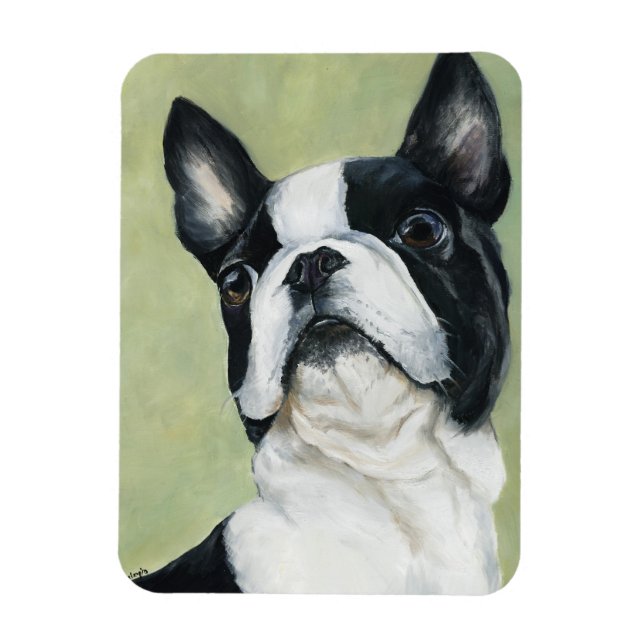 Boston Terrier Dog Art Magnet (Vertical)
