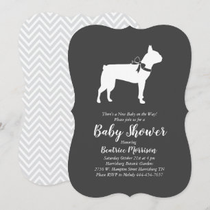 Boston Terrier Dog Baby Shower Invitation