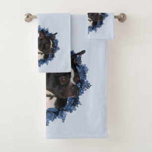 Boston Terrier Dog Bath Towel Set