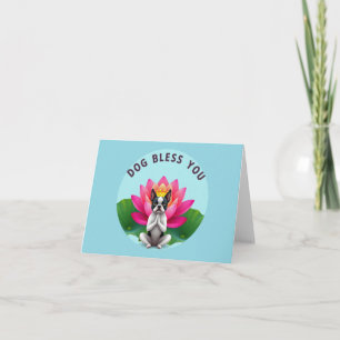 Boston Terrier Dog Bless You blank greeting card