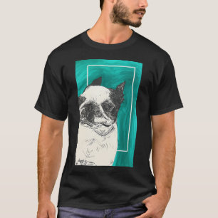 Boston Terrier Dog Bold Sketch T-Shirt