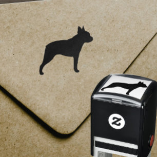 Boston Terrier Dog Breed Silhouette Self-inking Stamp