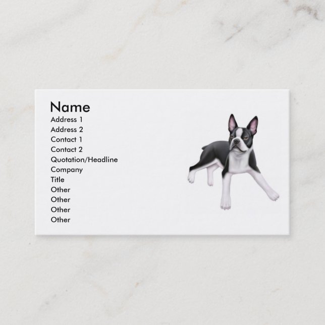 Boston Terrier Dog Business Card (Front)