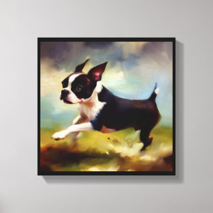 Boston Terrier Dog Canvas Print