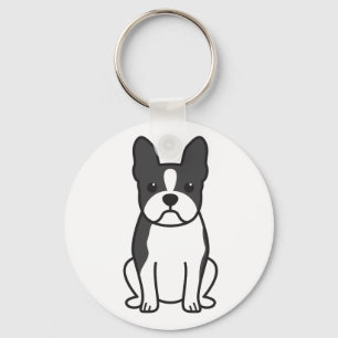 Boston Terrier Dog Cartoon Key Ring