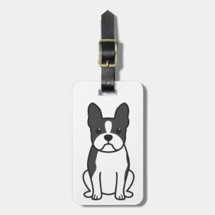 Boston Terrier Dog Cartoon Luggage Tag