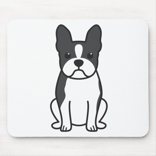 Boston Terrier Dog Cartoon Mouse Mat (Front)