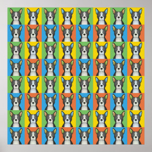 Boston Terrier Dog Cartoon Pop-Art Poster