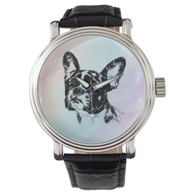 Boston Terrier Dog Chic Art Design Watch (Front)