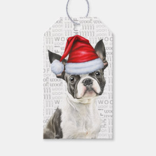 Boston Terrier Dog Christmas Holiday Gift Tags