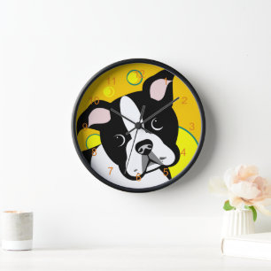 Boston Terrier Dog Clock