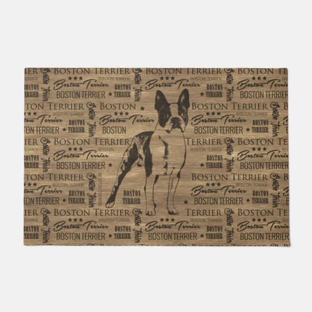 Boston Terrier dog Doormat (Front)