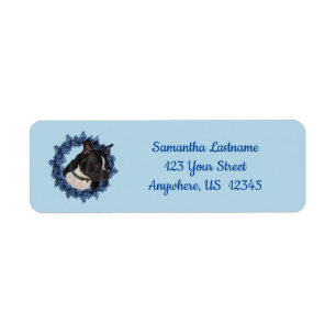 Boston Terrier Dog Floral Wreath Address