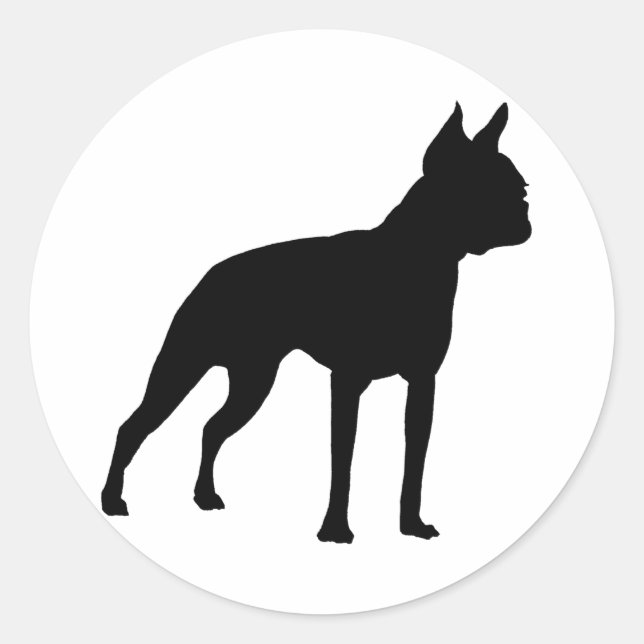 Boston Terrier Dog Gifts (black) Classic Round Sticker (Front)