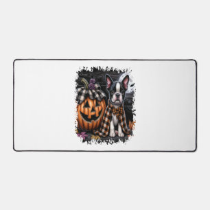 Boston Terrier Dog Halloween Desk Mat