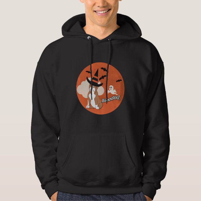 Boston Terrier Dog Halloween Dog Halloween Pet Hal Hoodie (Front)