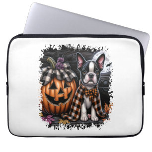 Boston Terrier Dog Halloween Laptop Sleeve