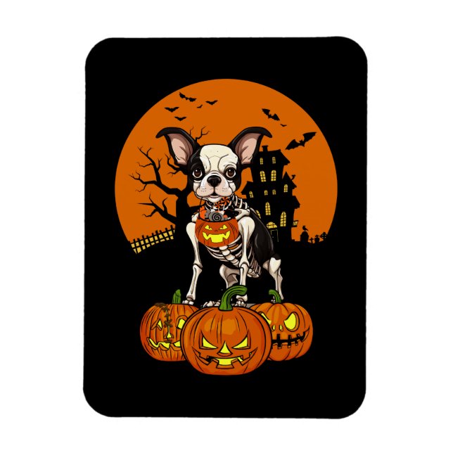 Boston Terrier Dog Halloween Magnet (Vertical)