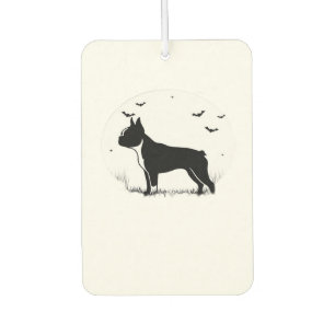 Boston Terrier Dog � Halloween Moon Silhouette Ove Car Air Freshener