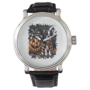 Boston Terrier Dog Halloween Watch