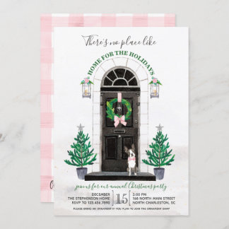 Boston Terrier Dog Holiday Christmas Party Invitation