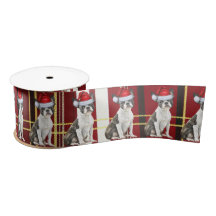 Boston Terrier Dog Holiday Plaid Funny Christmas