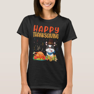 Boston Terrier Dog Look Turkey Meat Happy Thanksgi T-Shirt