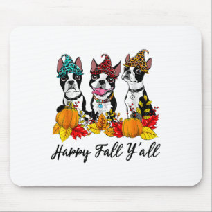 Boston Terrier Dog Lover Fall Ya'll Halloween Cost Mouse Mat