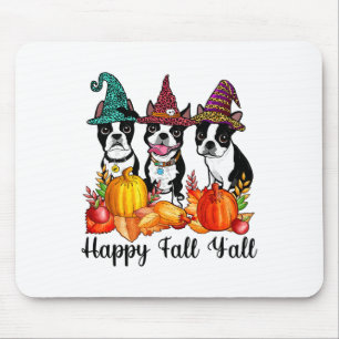 Boston Terrier Dog Lover Fall Ya'll Halloween Cost Mouse Mat