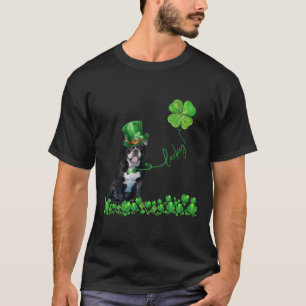 Boston Terrier Dog Lucky Irish Shamrock St Patrick T-Shirt