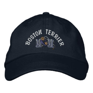 Boston Terrier Dog MOM Embroidered Hat